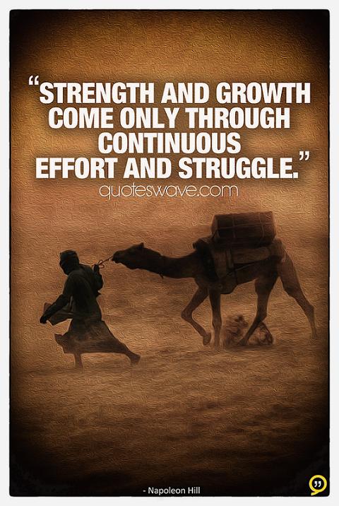 Strength and growth come only through continuous effort and struggle