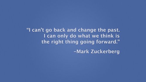 I can't go back and change the past. I can only do what... | Mark