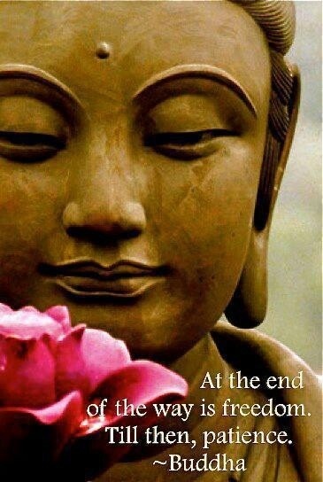 At the end of the way is freedom. Till then, patience. | Gautama Buddha