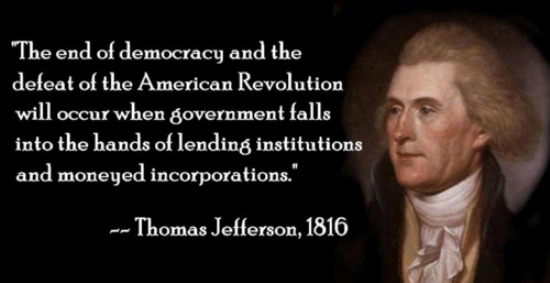The end of democracy and the defeat of the American Revolution will occur... | Thomas Jefferson Picture Quotes | Quoteswave